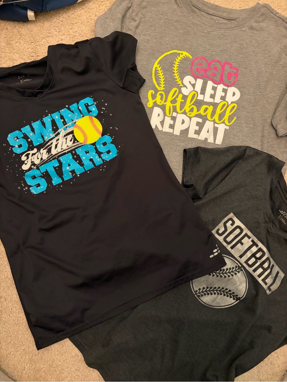 Girls' Black 'Swing for the Stars' Softball Tee  bundle